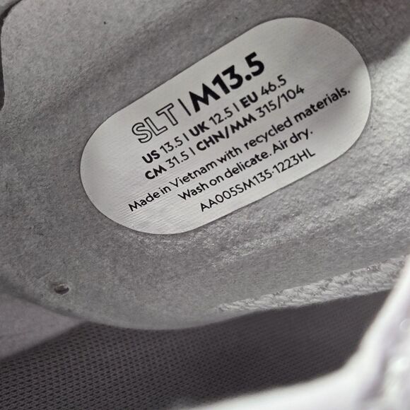 Allbirds SLT Super Light Trainers Mens Size 13.5 White Gray Athletic Shoes $120 main image 5